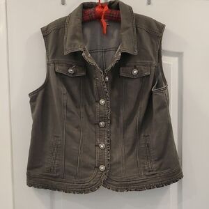 Christopher & Banks Gray Denim Vest